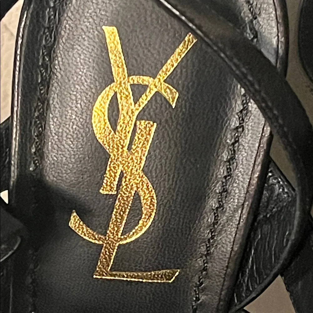 YSL Yves Saint Laurent Black Multi-Strap 105 Heel Sandals Essentiel 8.5 EU 39.5 - Picture 4 of 12